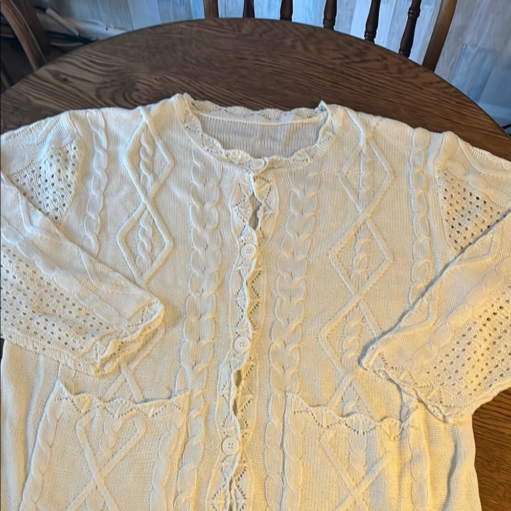 Women's Cream Cable Knit Sweater